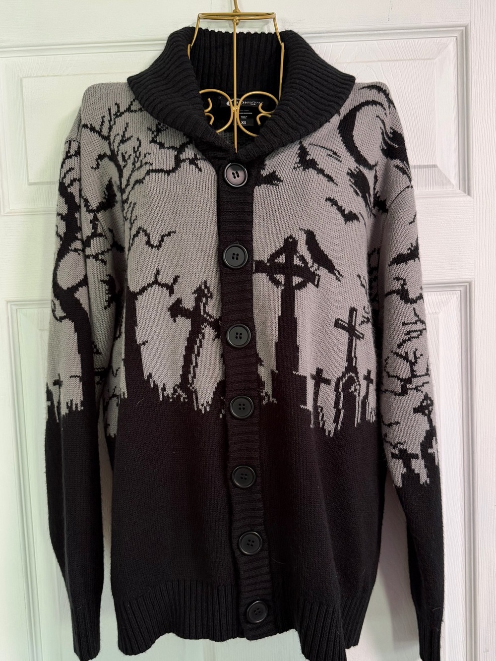 Midnight Hour Cemetery Gothic Button-Up Cardigan